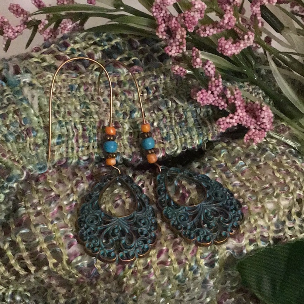 #214 Verdigris Earrings